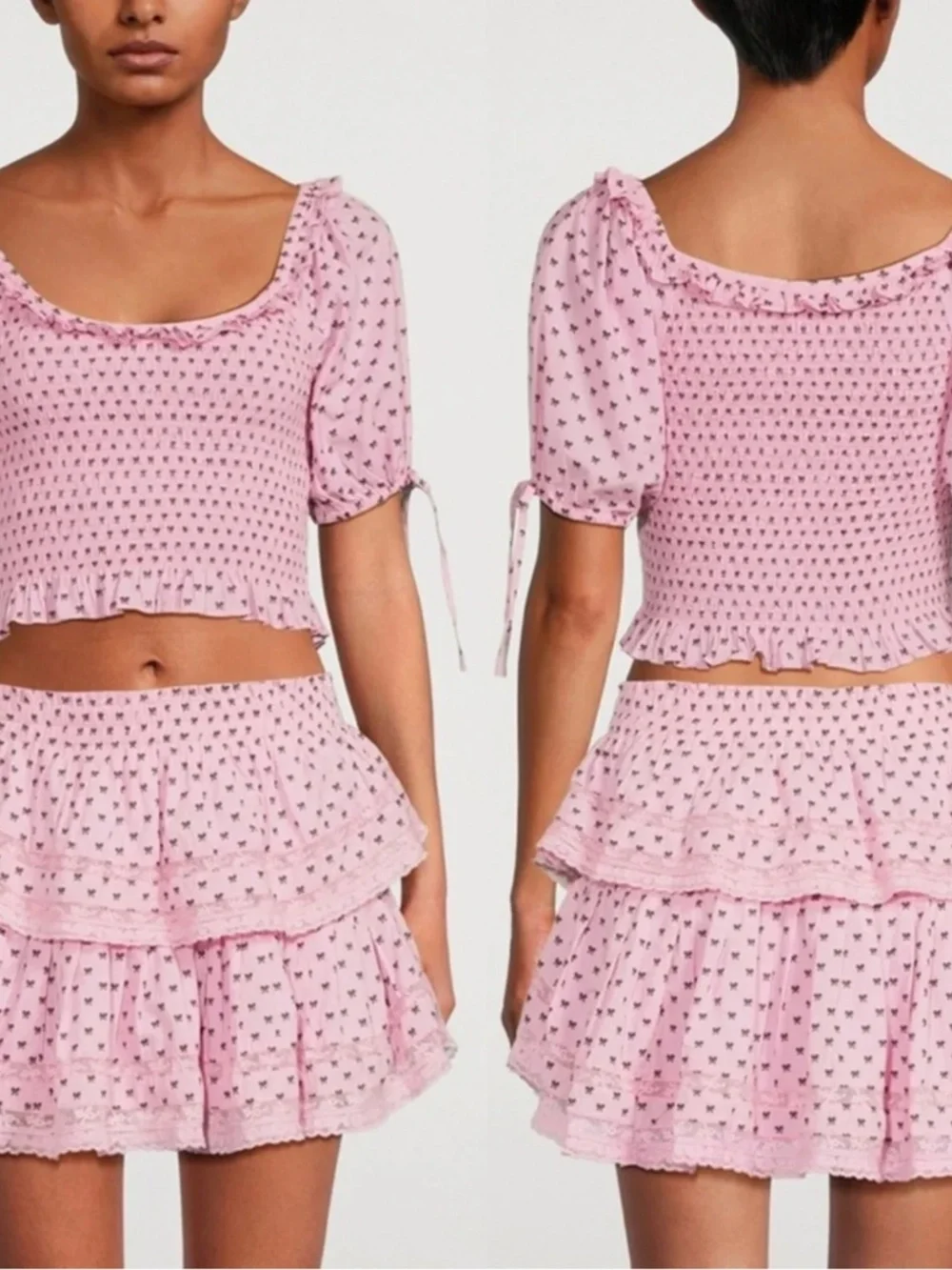 LoveShackFancy Molly Top in Classic Pink